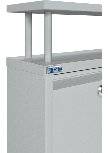 Kilitli Tablalı 4'lü Metal Ayakkabılık - Gri indirimleri