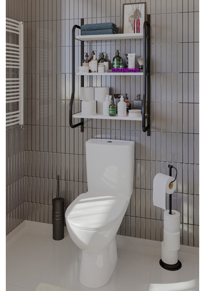 Elony Klozet Üstü Düzenleyici Raf Banyo Düzenleyici Raf Klozet Üstü Raf Banyo Raf Dolap