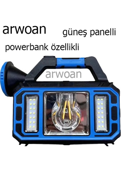 Solarlı Powerbank Özellikli Kamp Lambası
