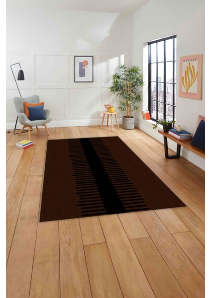 Dijital Baskılı Jüt Sade Modern Desenli Yıkanabilir Yolluk Mutfak Salon Halısı, Jüt-40-Kahve, fırsatları