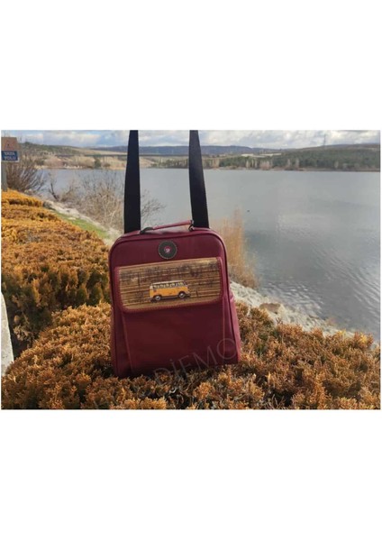 Wosvos Figürlü Unisex Canta Hem Sırt Hem Capraz Hem Elde Etnik Bohem Style - Bordo