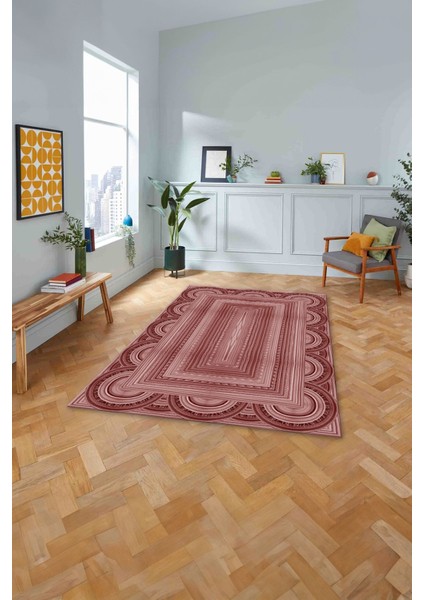 Dijital Baskılı Jüt Kilim Model Yıkanabilir Yolluk Mutfak Salon Halısı, Jüt-28-Bordo,