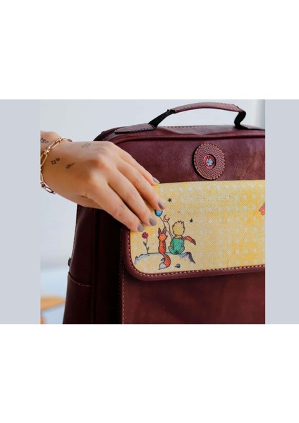 Küçük Prens Desen Unisex Bordo Canta, EKucuk Prens Bordo Cuzdan Hem Sırt Hem Capraz Hem Elde Etnik Bohem Style KOMBIN fırsatları