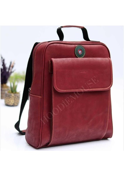 Sade Desen Unisex Canta Hem Sırt Hem Capraz Hem Elde Etnik Bohem Style - Bordo