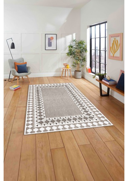 Dijital Baskılı Jüt Kilim Motifli Yıkanabilir Yolluk Mutfak Salon Halısı, Jüt-33-Vizon, fırsatları
