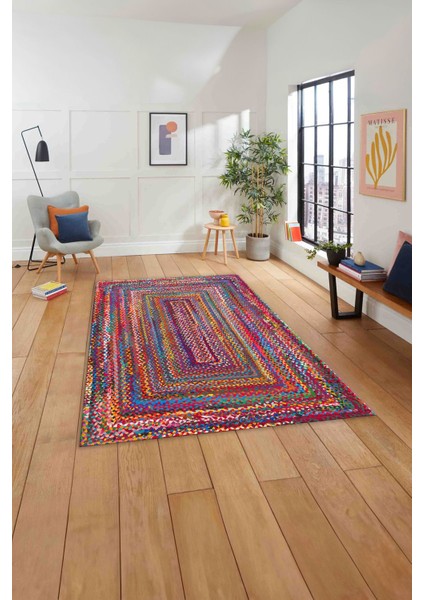 Dijital Baskılı Jüt Dörtgen Model Yıkanabilir Yolluk Mutfak Salon Halısı, Jüt-30-Renkli, fırsatları