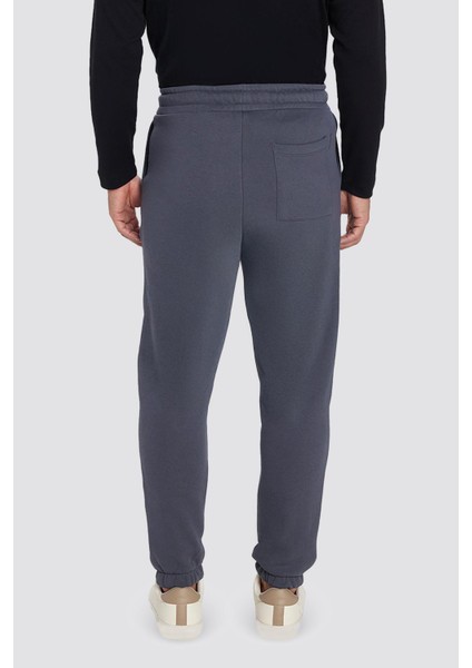 Unisex Relax Fit Rahat Kesim Şardonlu 3 Cepli Lastikli Jogger Paça Gri Eşofman Altı