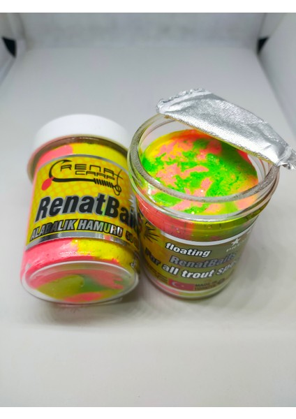 Renatbaits Yeni Üretimtrout Bait Peynir(Cheese) Kokulu Simli Yüzen Renkli Alabalık Hamuru
