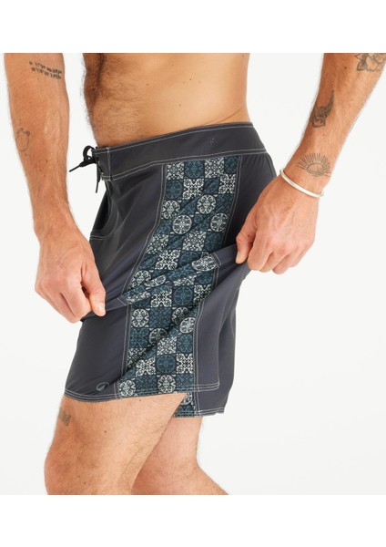 Olaian Erkek Uzun 19" Deniz Şortu/ Boardshort - Siyah - 500 ARCH TAOW modelleri