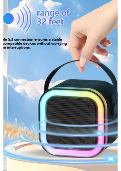 Vtn-36 Karaoke Kablosuz Hoparlör Mikrofonlu Rgb Işıklı Bluetooth