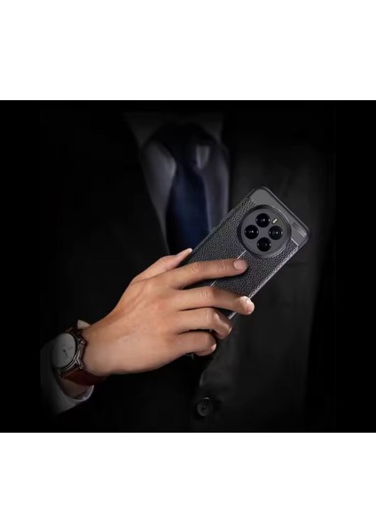 Xiaomi Redmi Note 14 Pro Kılıf Kamera Korumalı Deri Görünümlü Dikiş Desenli Koruyucu Niss Kapak