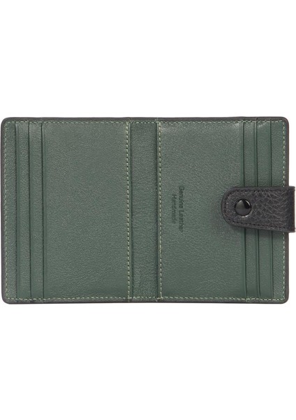 Unisex Hakiki Deri Küçük Boy Kartlık - 2513 - Siyah/yeşil fiyatları