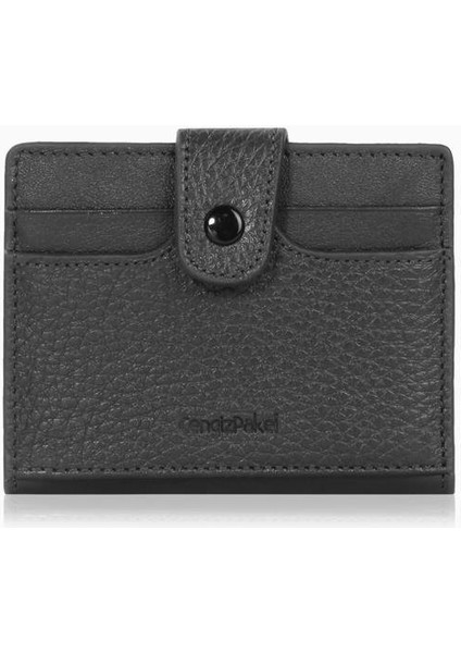 Unisex Hakiki Deri Küçük Boy Kartlık - 2513 - Siyah