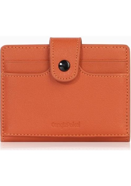 Unisex Hakiki Deri Küçük Boy Kartlık - 2513 - Kiremit