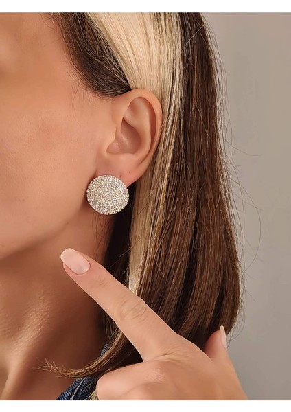 Yuvarlak Model Abiye Gümüş Renkli Küpe fiyatları