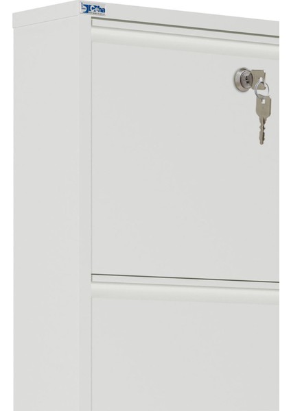 Kilitli 5'li Metal Ayakkabılık - Kar Beyaz indirimleri