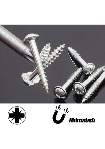 Mıknatıslı Pozidriv Bits Uç Pz2 150 mm 10'lu Set Kutulu Manyetik 1/4" Matkap Ucu Vidalama 15 cm