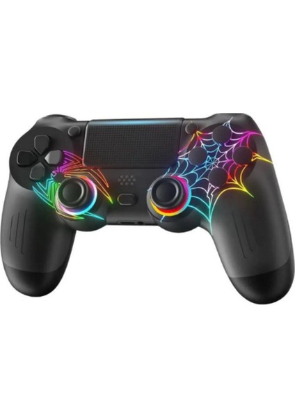 Ps4/pc Uyumlu Rgb Çift Motor Titreşimli Spiderman Bluetooth Oyun Kolu