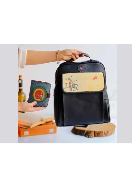 Küçük Prens Desen Unisex Siyah Canta, EKucuk Prens Petrol Cüzdan Hem Sırt Hem Capraz Hem Elde Etnik Bohem Style KOMBIN
