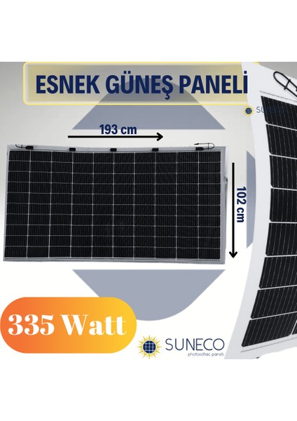 335 Watt Yarı Esnek Güneş Paneli Half Cut Monokristal Solar Güneş Paneli