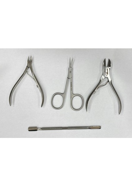 Manikür Et Makası + Tırnak Pensi + Et Pensi + Kronk 4’lü Set Paslanmaz Çelik Solingen