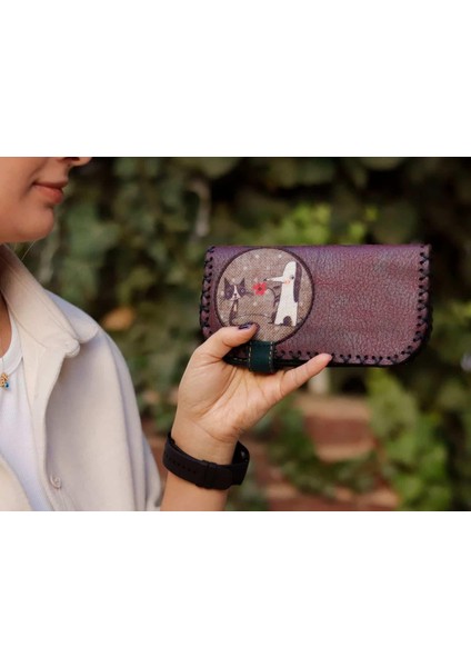 Tilki Figürlü Büyük Cüzdan Etnik Bohem Retro Vintage Style - Bordo modelleri