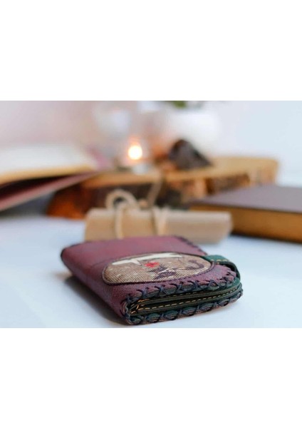 Tilki Figürlü Büyük Cüzdan Etnik Bohem Retro Vintage Style - Bordo fırsatları