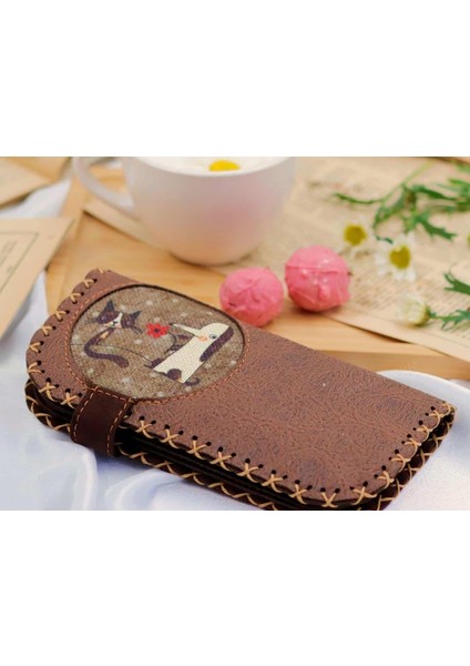 Tilki Figürlü Büyük Cüzdan Etnik Bohem Retro Vintage Style - Kahverengi modelleri