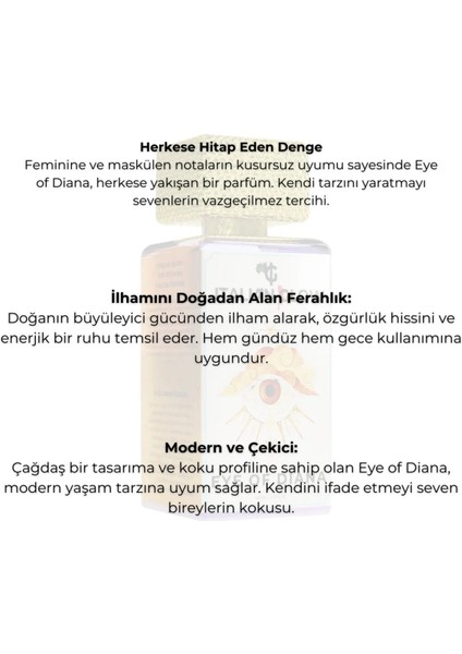 İtalianglow Eye Of Diana Unisex Premium Parfüm 100ml Edp modelleri