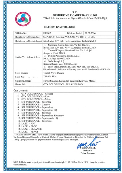 Floc Sıvı Hızlı Çökeltici 10 KG Havuz Kimyasalı