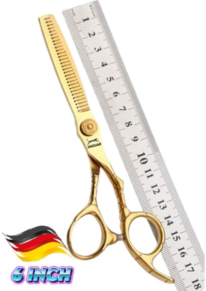 Gold Dış Bükey Profesyonel Berber Kuaför Makası Saç Makas Seti 6 Inch JGS853