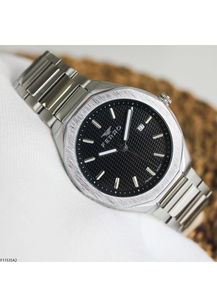 F11535A2 Çelik Kordonlu Erkek Kol Saati