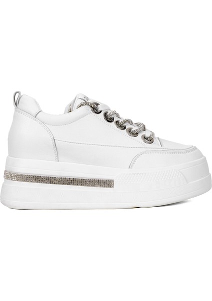 25Y492 Kadın Taşlı Yürüyüş Ayakkabısı Beyaz