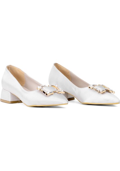 Elit BRK1913S Kadın Tokalı Klasik Alçak Topuklu Ayakkabı Gri fırsatları