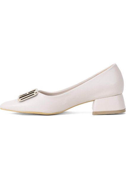 Elit BRK1904C Kadın Tokalı Klasik Alçak Topuklu Ayakkabı Ten modelleri