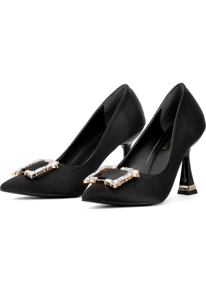 Elit BRK326S Kadın Tokalı Klasik Topuklu Ayakkabı Siyah fırsatları
