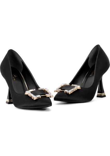 Elit BRK326S Kadın Tokalı Klasik Topuklu Ayakkabı Siyah indirimleri