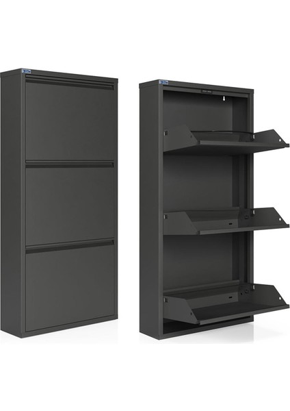 3'lü Metal Ayakkabılık - Füme fırsatları