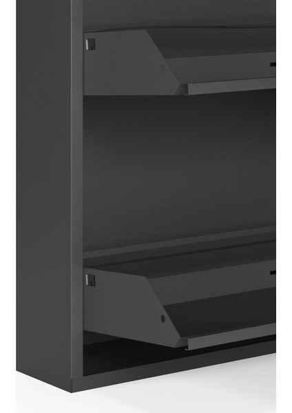 3'lü Metal Ayakkabılık - Füme