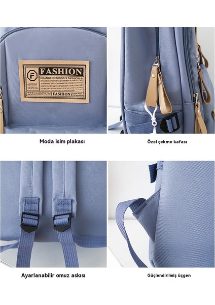 Kadınlar Için Okul Çantası, Üniversite Sırt Çantası, Büyük Kapasiteli Ortaokul Öğrencileri Için Beş Parçalı (Yurt Dışından) fiyatları