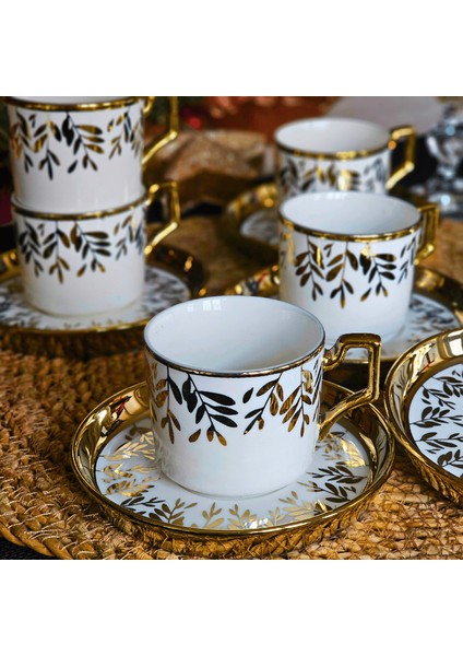 Art Works Beyaz Gold Desenli Fincan Takımı YX-230140