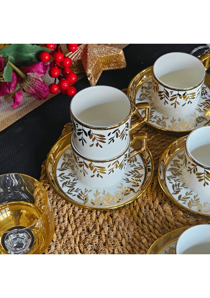 Art Works Beyaz Gold Desenli Fincan Takımı YX-230140