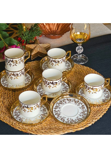 Art Works Beyaz Gold Desenli Fincan Takımı YX-230140