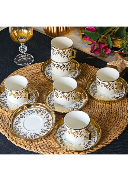 Art Works Beyaz Gold Desenli Fincan Takımı YX-230140