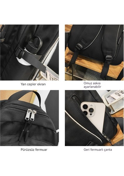 Yeni Okul Çantası Büyük Kapasiteli Okul Çantası Ortaokul Öğrencisi Sırt Çantası Iki Parçalı Sırt (Yurt Dışından) fiyatları