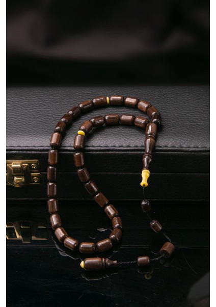 Özel İşçilik Kapsül Koyu Kahverengi Sıkma Kehribar Tesbih