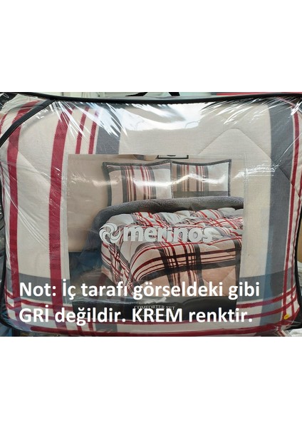 Comforter Set, Tek Kişilik Yorgan Seti (160 x 240)-WERA Kırmızı (Içi Krem)