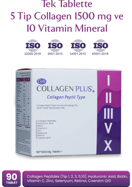 collagen Plus 5 Tip Collagen 1500 Mg 90 Tablet