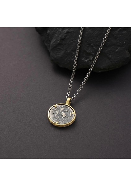 925 Ayar Gümüş Çift Taraflı Eski Para Baykuş Kolyesi fiyatları