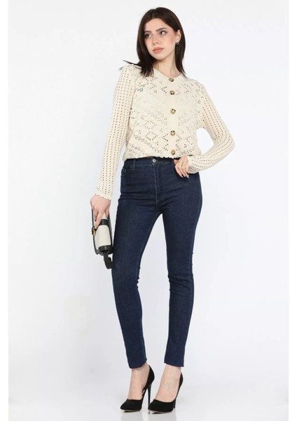 Yüksek Bel Likralı Kadın Slim Fit Jean Pantolon fiyatları